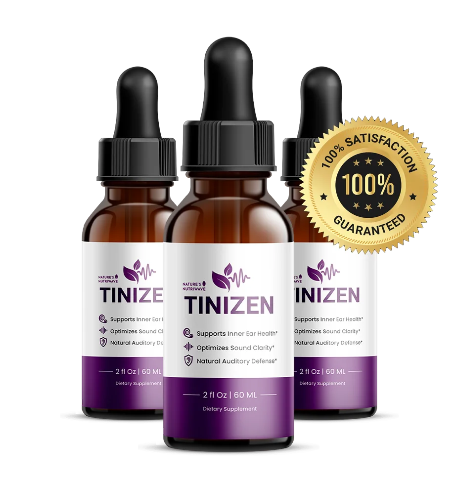Tinizen bottles with a 100% money-back guarantee seal