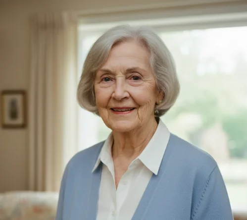 Adult listening closely during a conversation at home