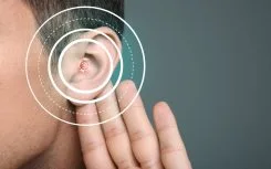 Illustration of a person listening, representing the perception of ringing in the ears